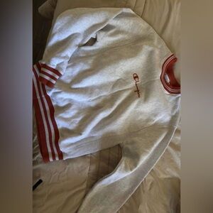 Champion Heather Gray Sweatshirt with Red Stripes